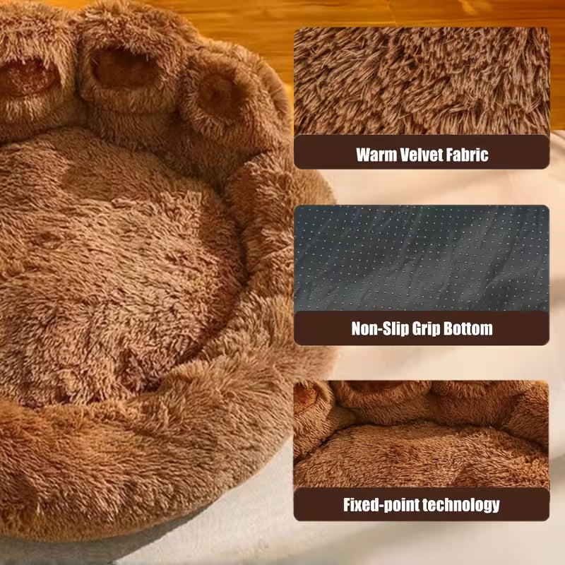 Bear Paw Plush Pet Bed