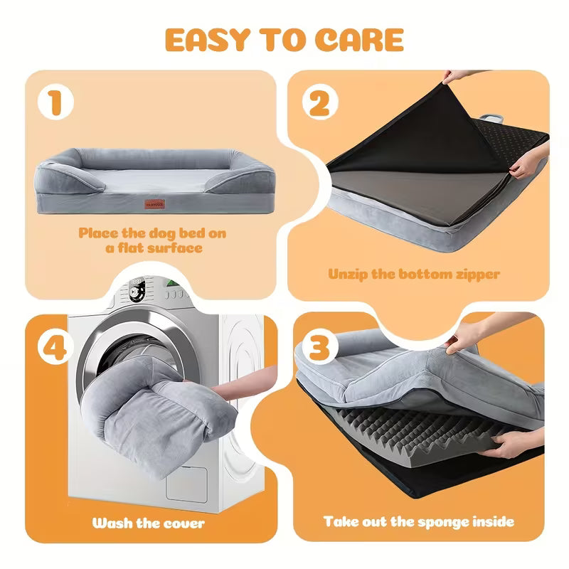 Dog Sofa Bed with Non-Slip Base