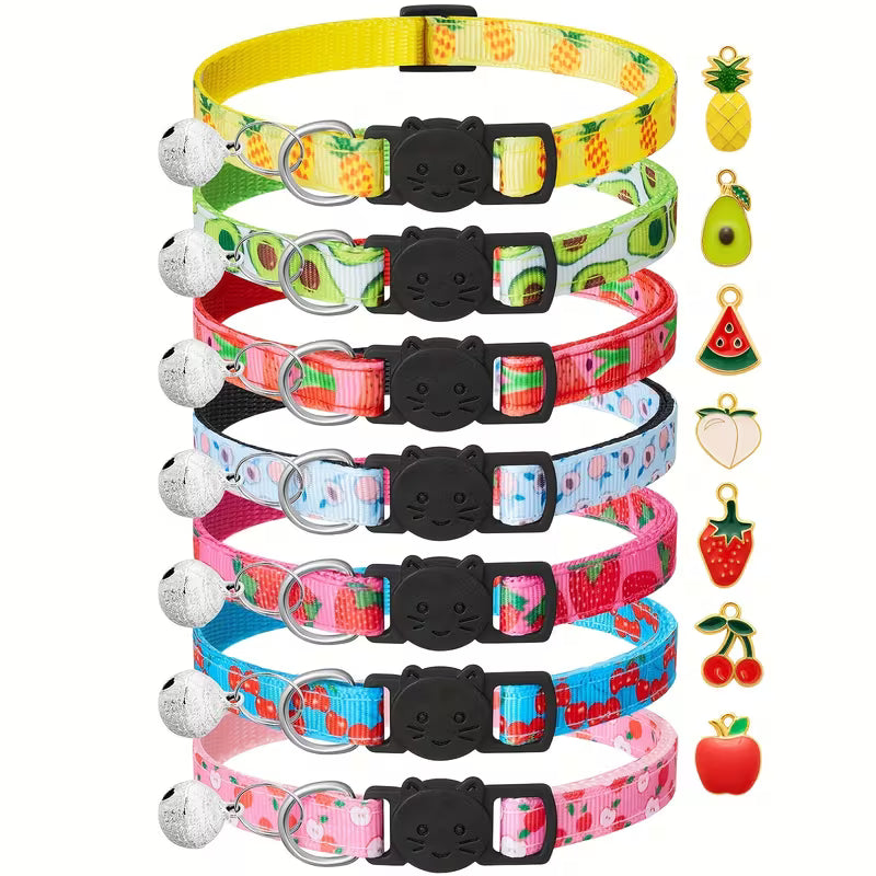 Fruit Pattern Cat Collars - 7 Pack