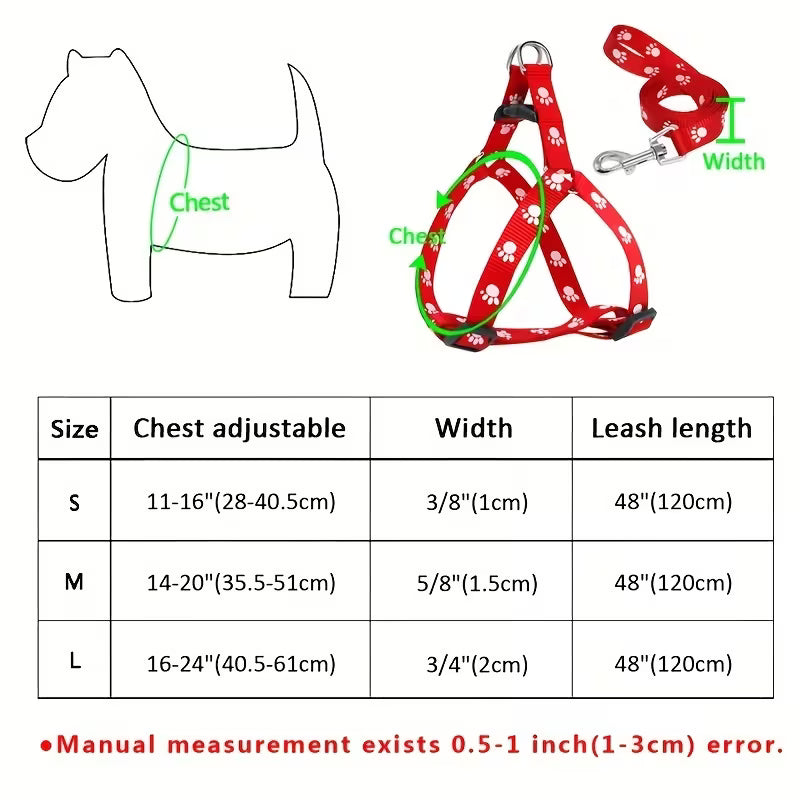 Paw Design Dog Harness & Leash