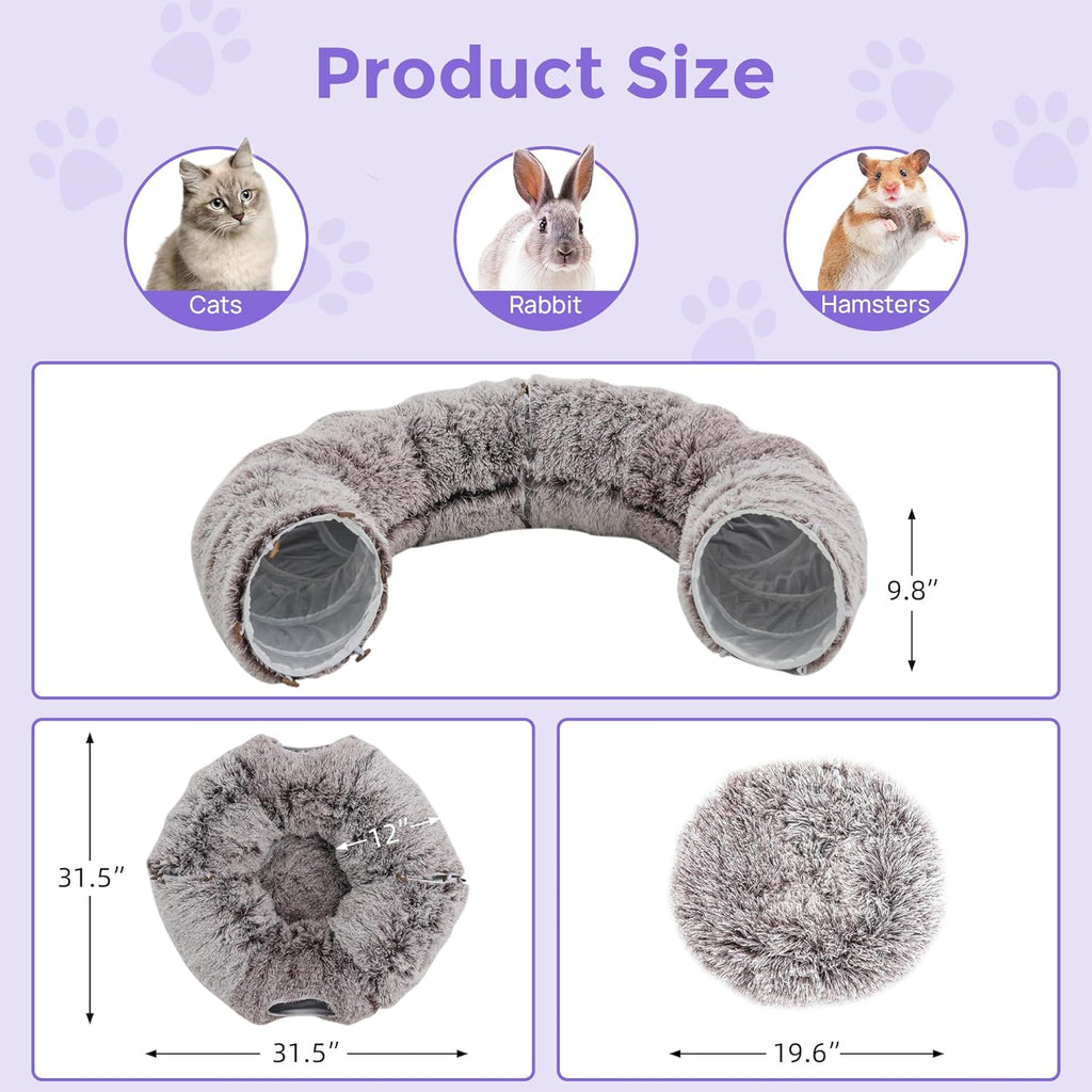 Plush Cat Tunnel Bed
