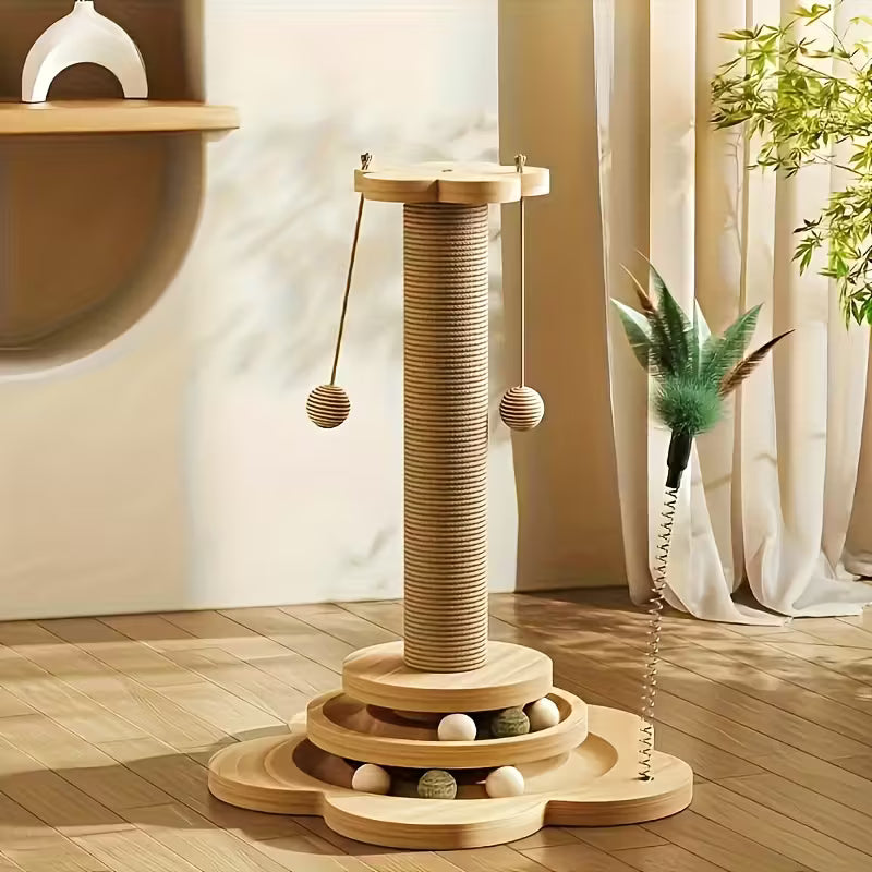 Interactive Cat Scratching Post Tower