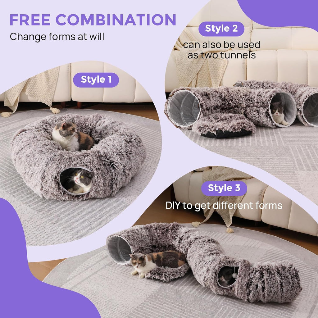 Plush Cat Tunnel Bed