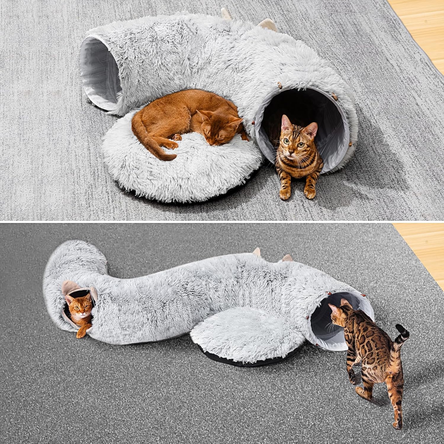 Plush Cat Tunnel Bed