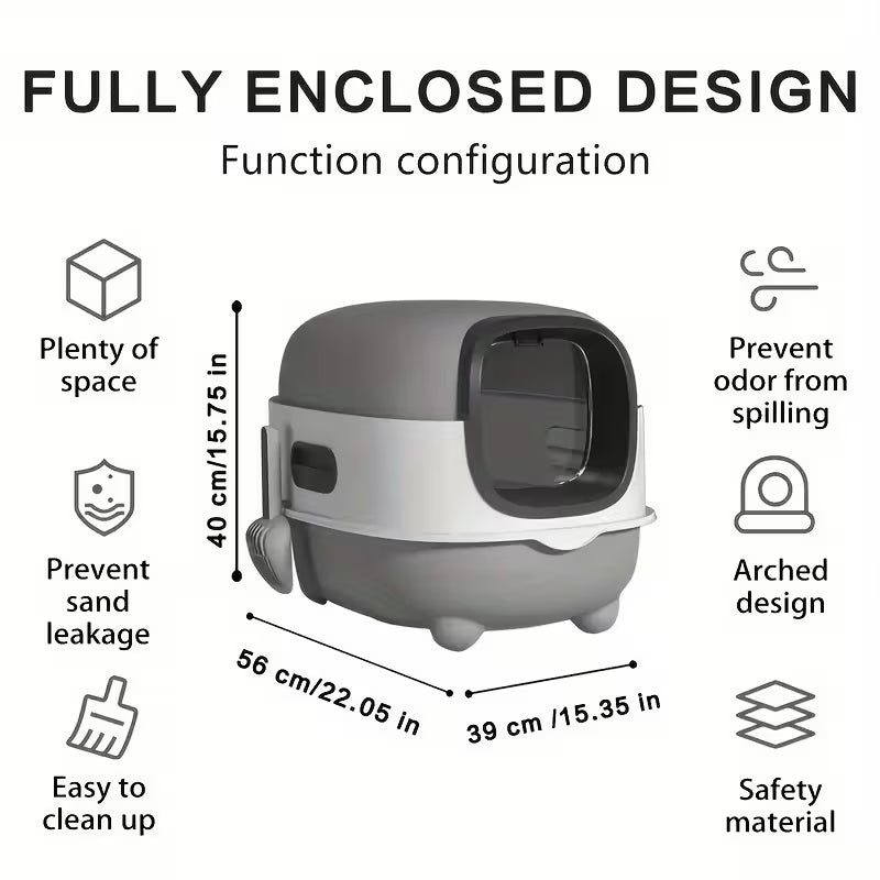 Enclosed Cat Litter Box