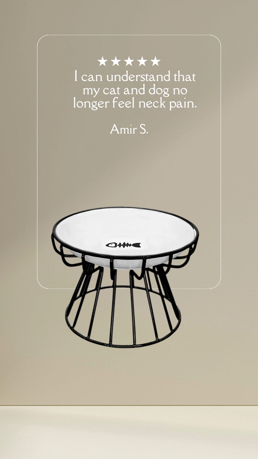 Ceramic Pet Bowl with Stand