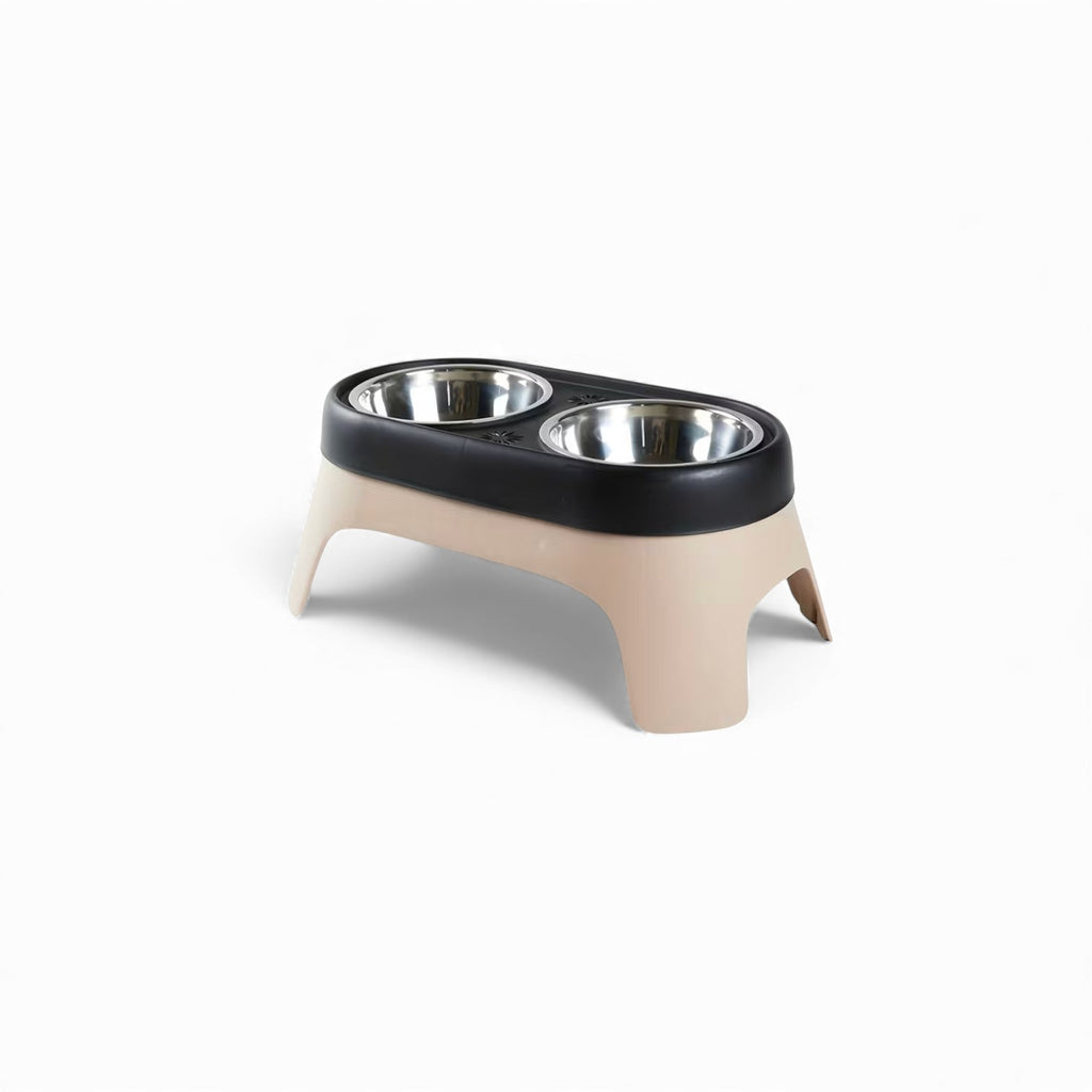 Modern Raised Pet Feeder with Dual Bowls