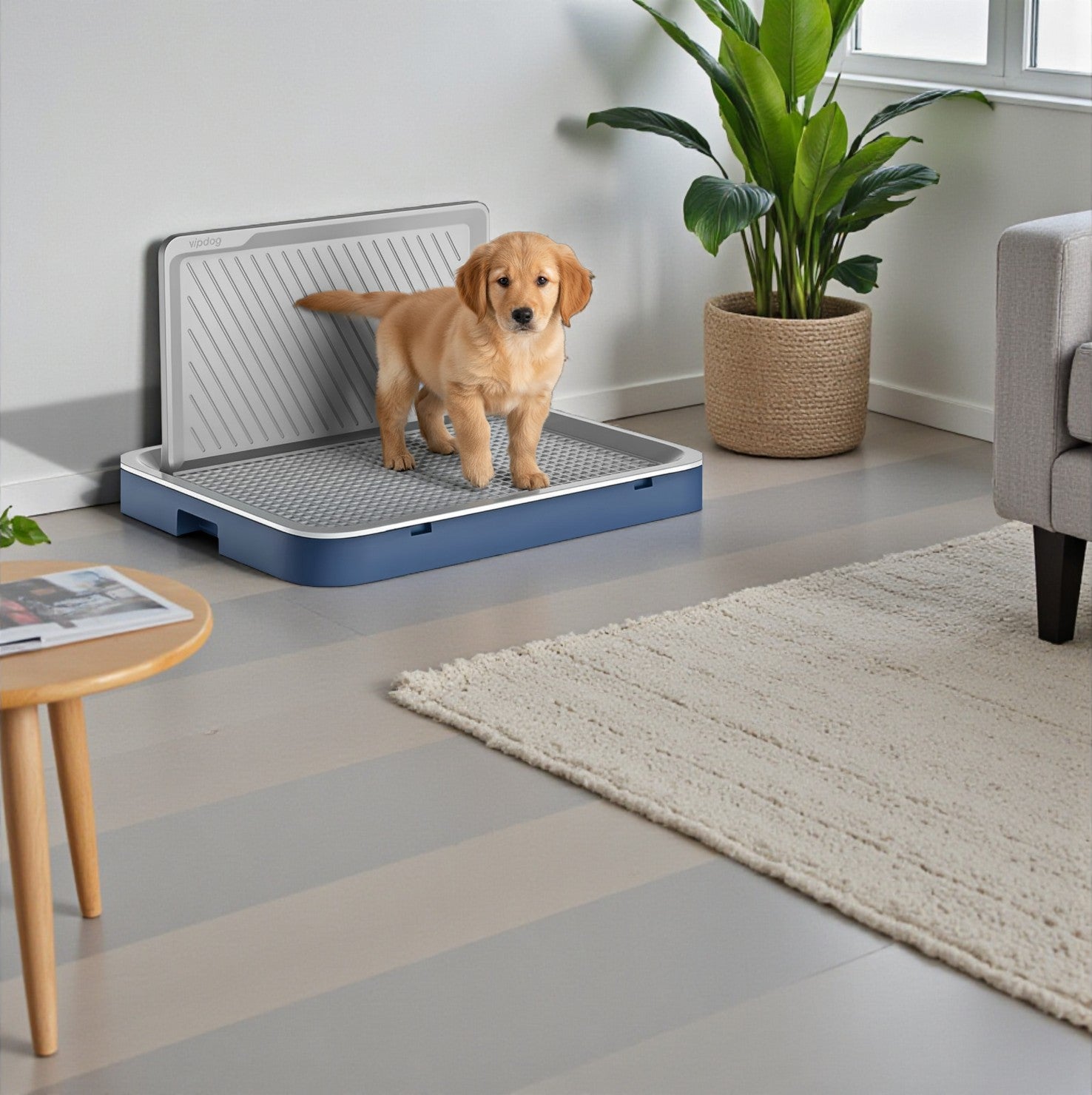 Easy-Clean Grid Design Dog Toilet