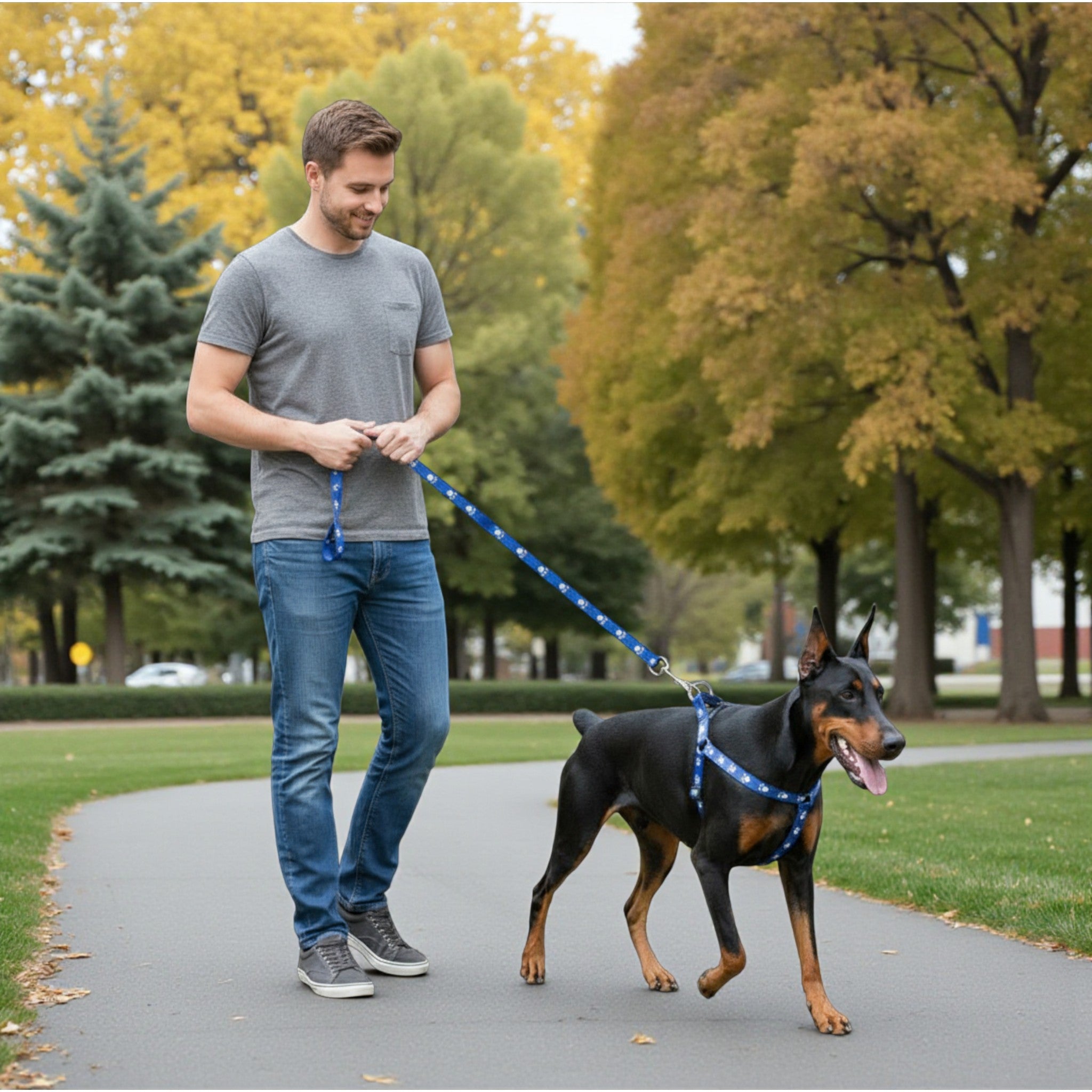 Paw Design Dog Harness & Leash