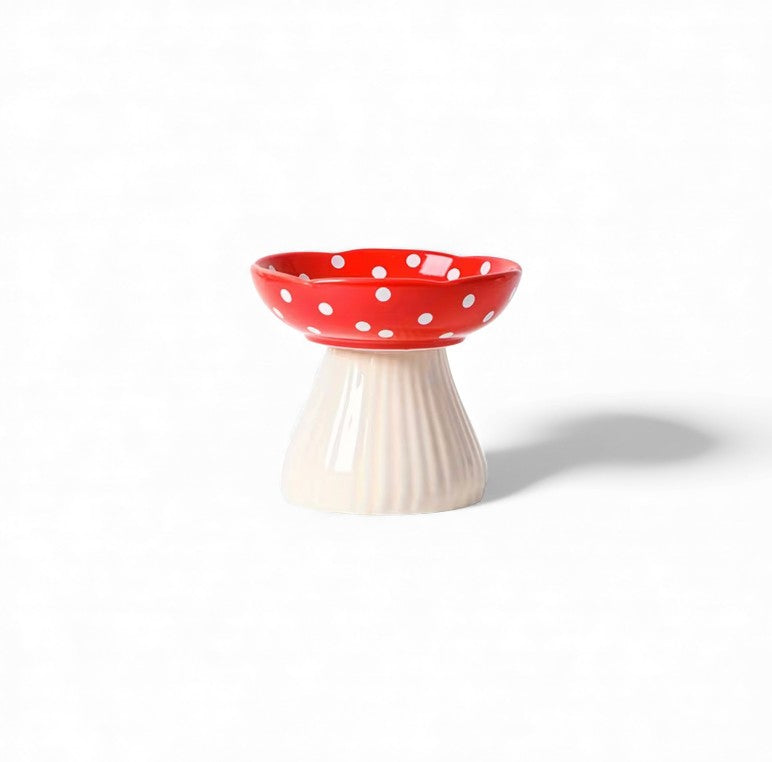 Ceramic Mushroom Cat Bowl