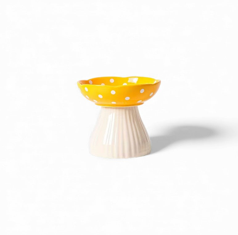 Ceramic Mushroom Cat Bowl