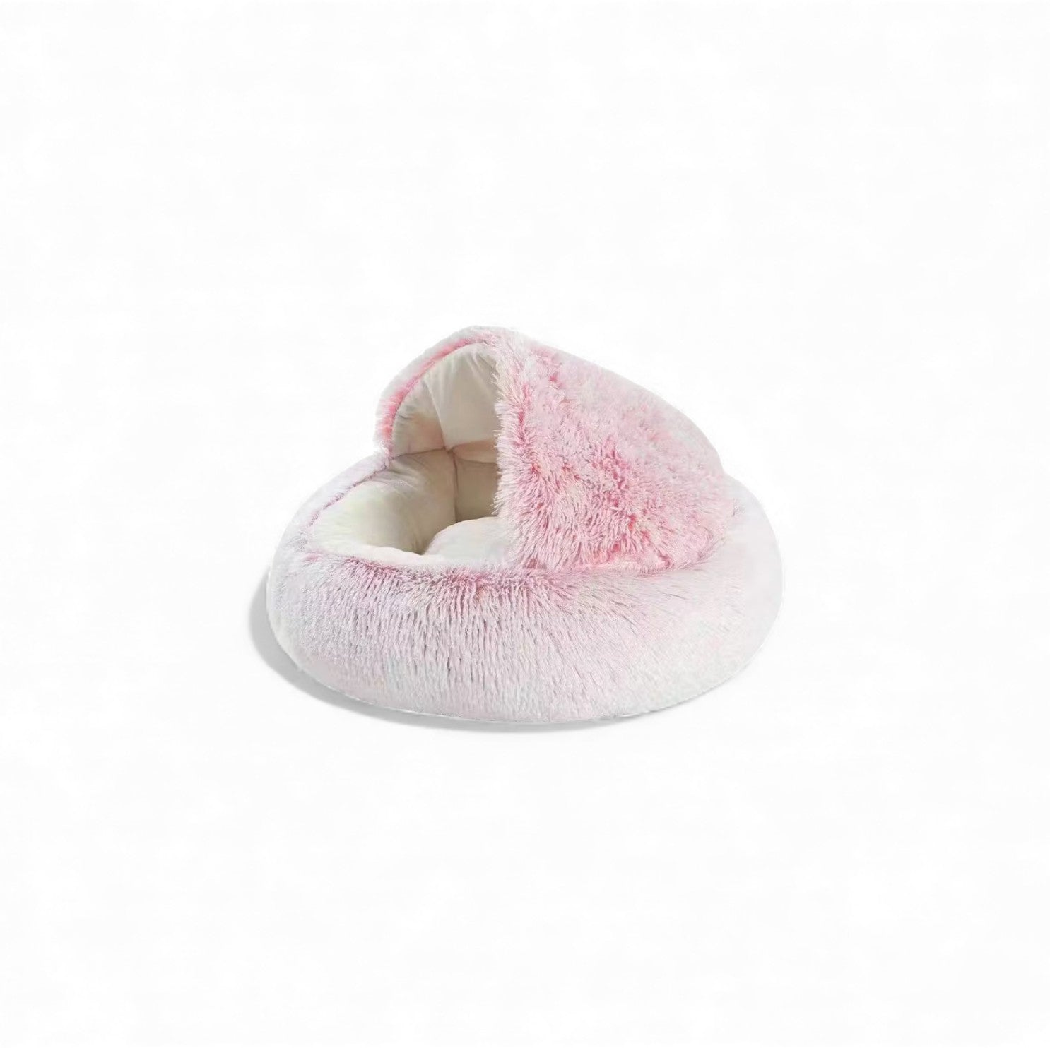 Semi-Enclosed Plush Cat Bed