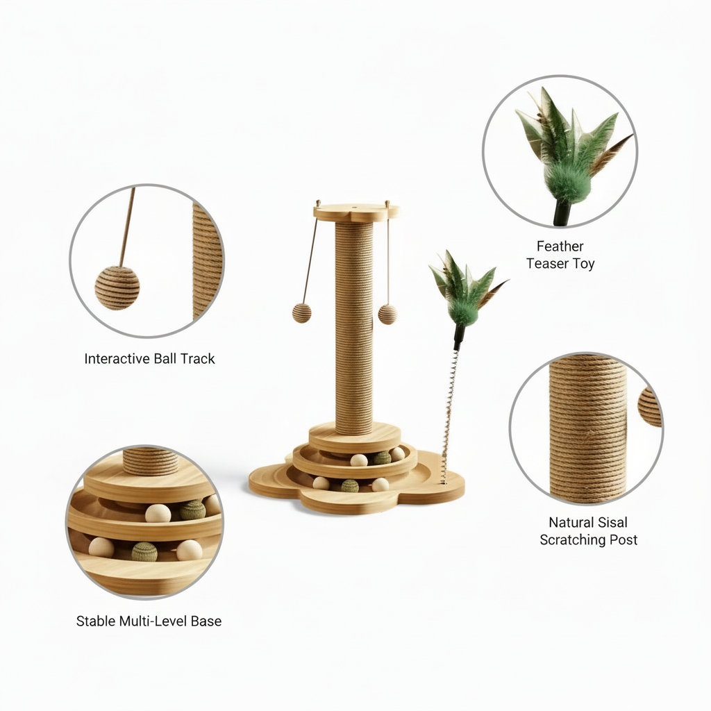 Cat Play Tower - Features No Lines