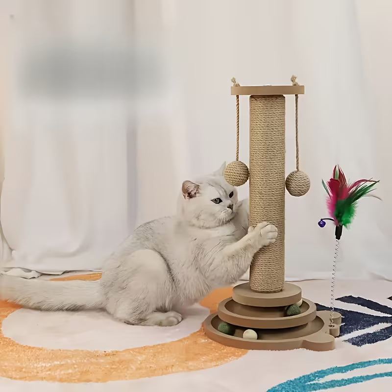 Interactive Cat Scratching Post Tower