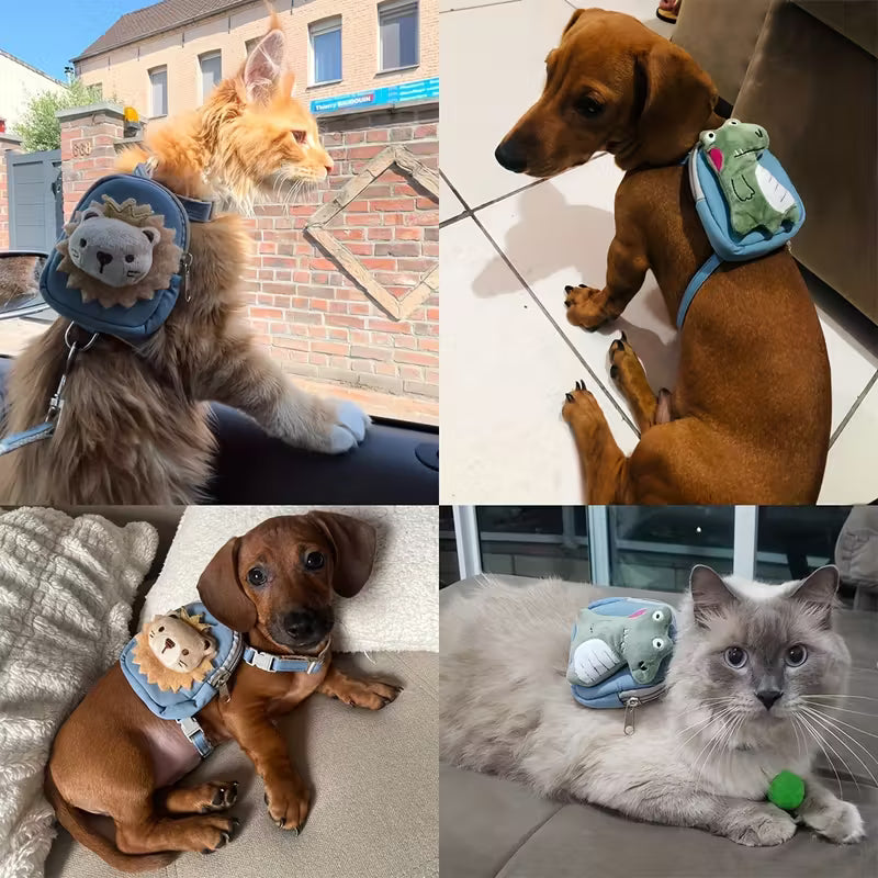 Cartoon Plush Doll Decorated Pet Harness