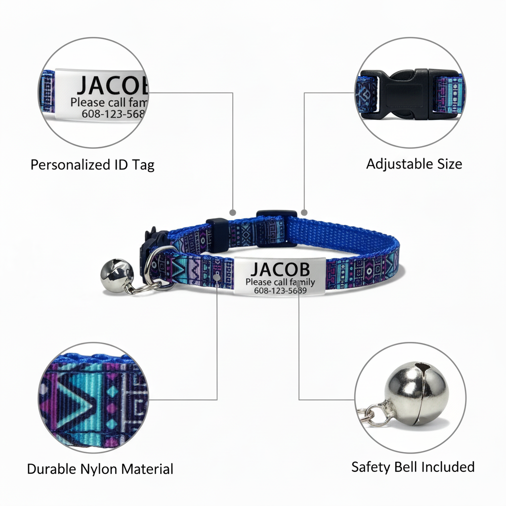 Personalized Cat Collar - 4 Key Features